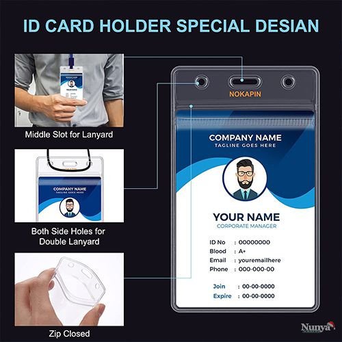 20Pcs Transparent Plastic ID Cards Holder -Vertical - 🚀 Innovative ...